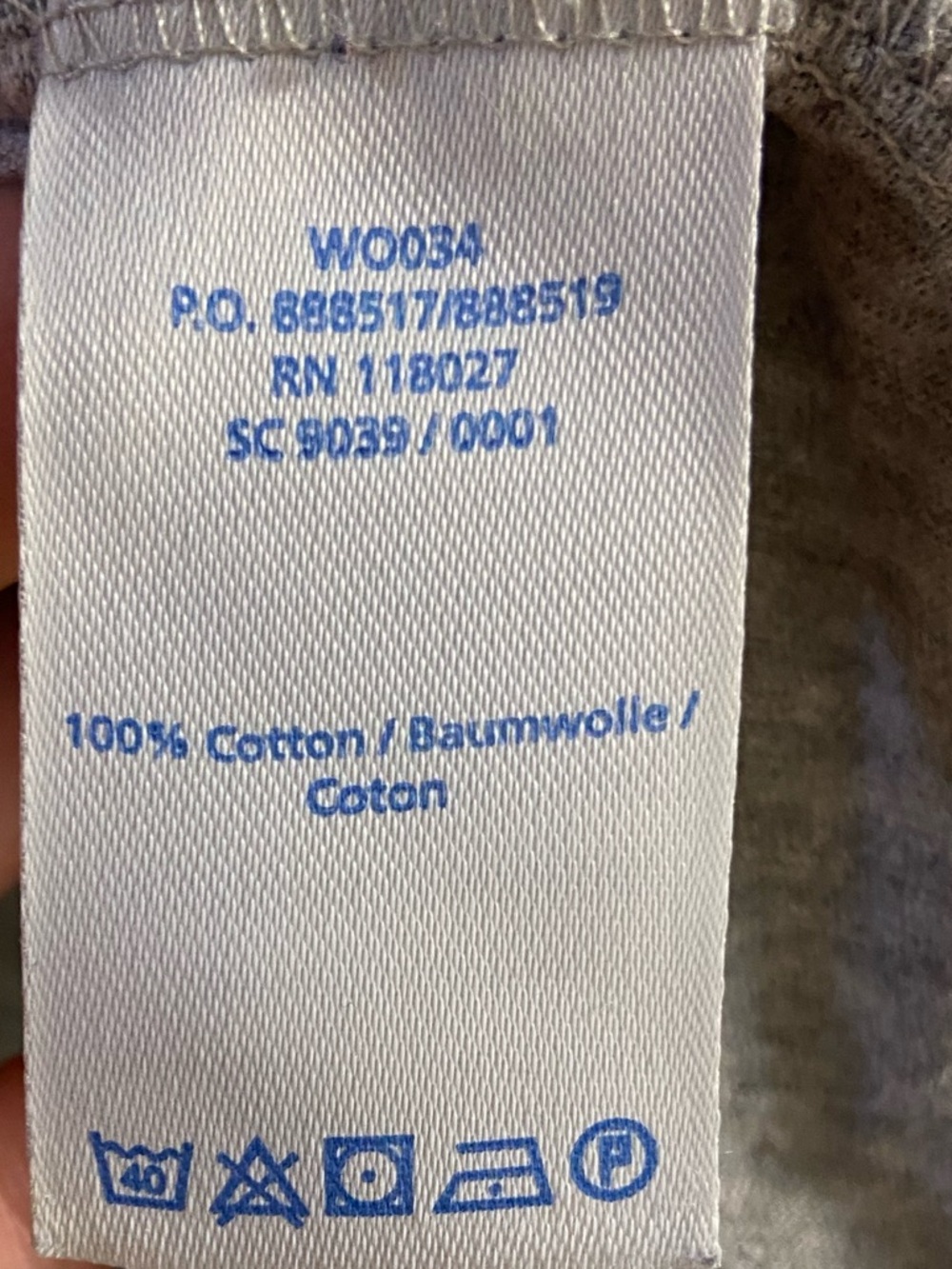 Boden Heather grey Henley top 3/4 sleeves cotton Sz 18 - Picture 7 of 7